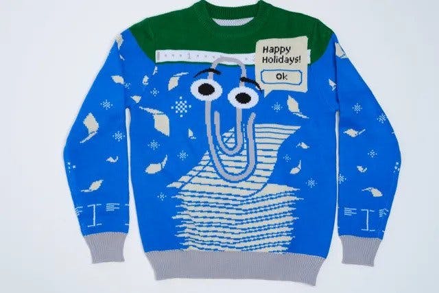 Microsofts Clippy staat op nieuwe kersttrui