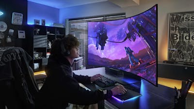 Samsung Odyssey Ark is een 55 inch grote miniled-monitor