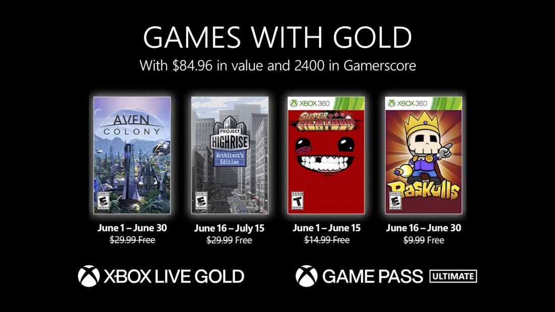 Xbox Live Games With Gold voor juni 2022 onthuld