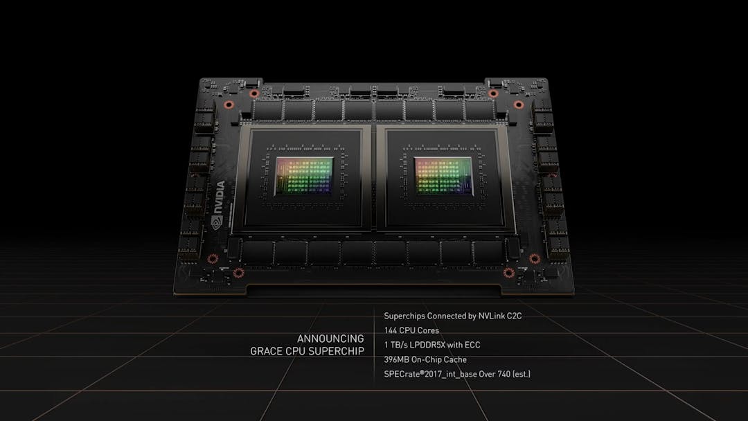 Render van Nvidia's Grace-cpu voor datacenters en high-power computing.