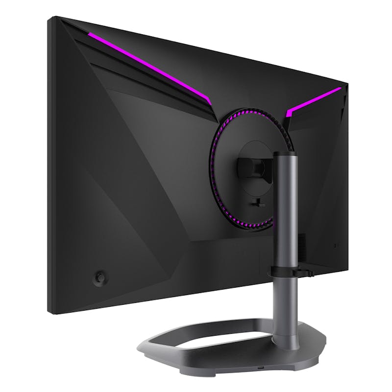 Achteraanzicht van een Cooler Master miniled-monitor uit de GP27-reeks.