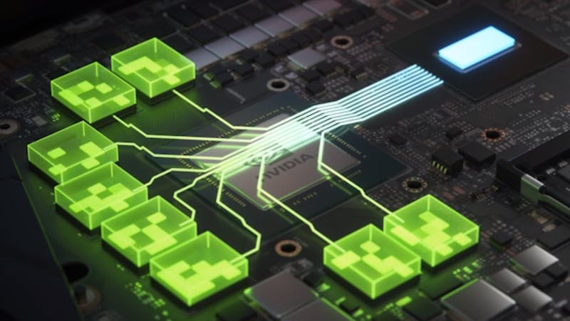 Visualisering van de Resizable BAR-technologie, die het mogelijk maakt om het videogeheugen van een gpu direct toegankelijk te maken voor de cpu, waarmee speldata sneller ingeladen kan worden.