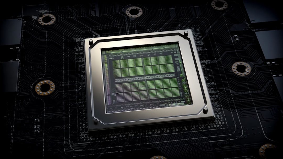 Render van de chipset op een RTX 30-serie grafische kaart