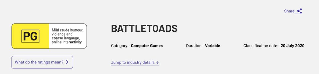 Battletoads rating