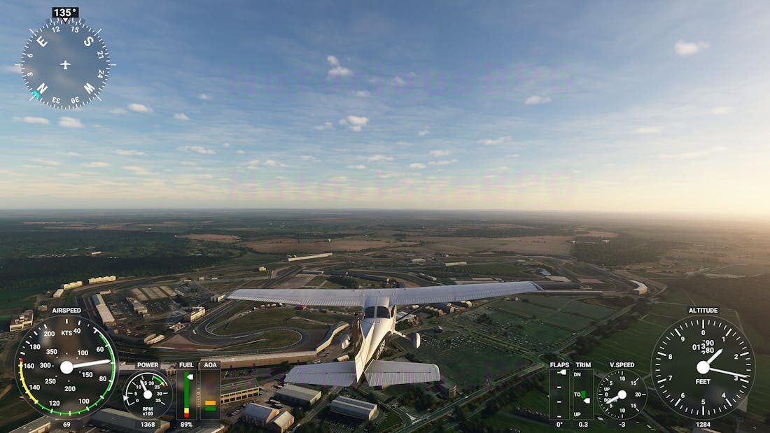 Landschappen Flight Simulator vergeleken met het echte leven