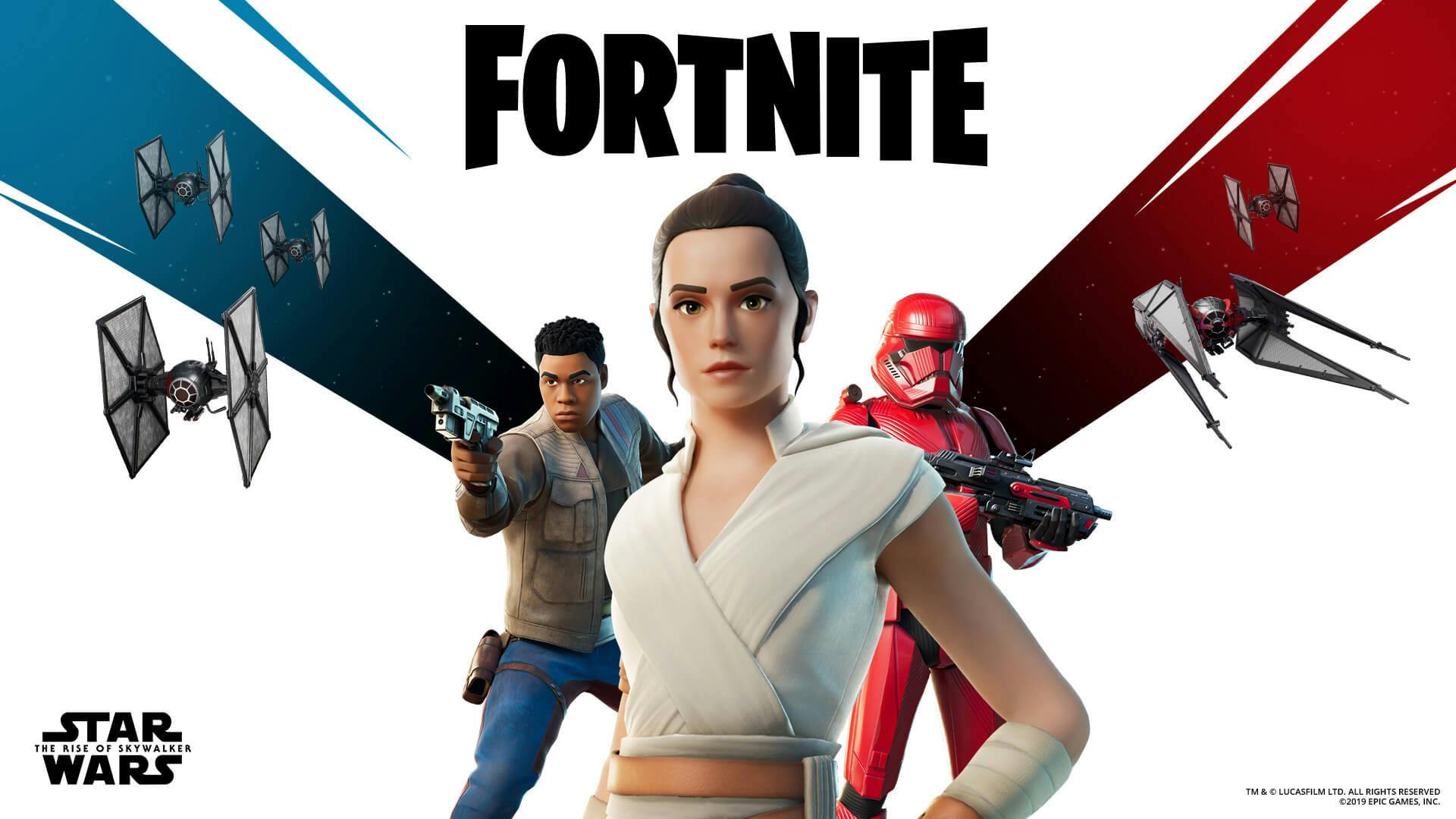 Kleed je nu als Rey, Finn of Sith Trooper in Fortnite