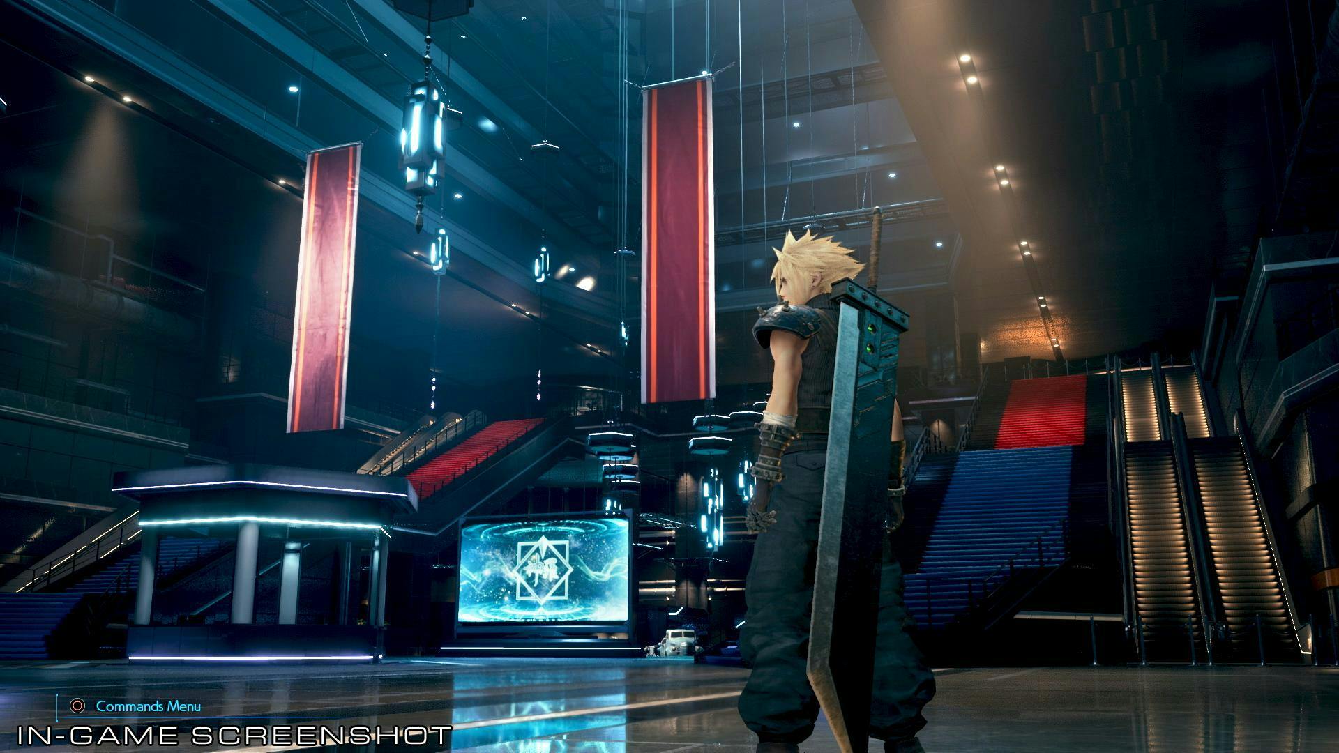 Ingang van Shinra Building in Final Fantasy 7 Remake getoond