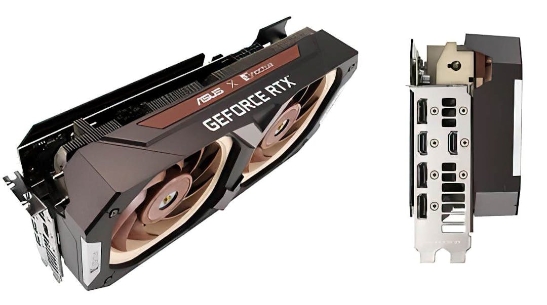 Gelekte foto's van een ASUS ROG RTX 3070-videokaart, in samenwerking met Noctua.