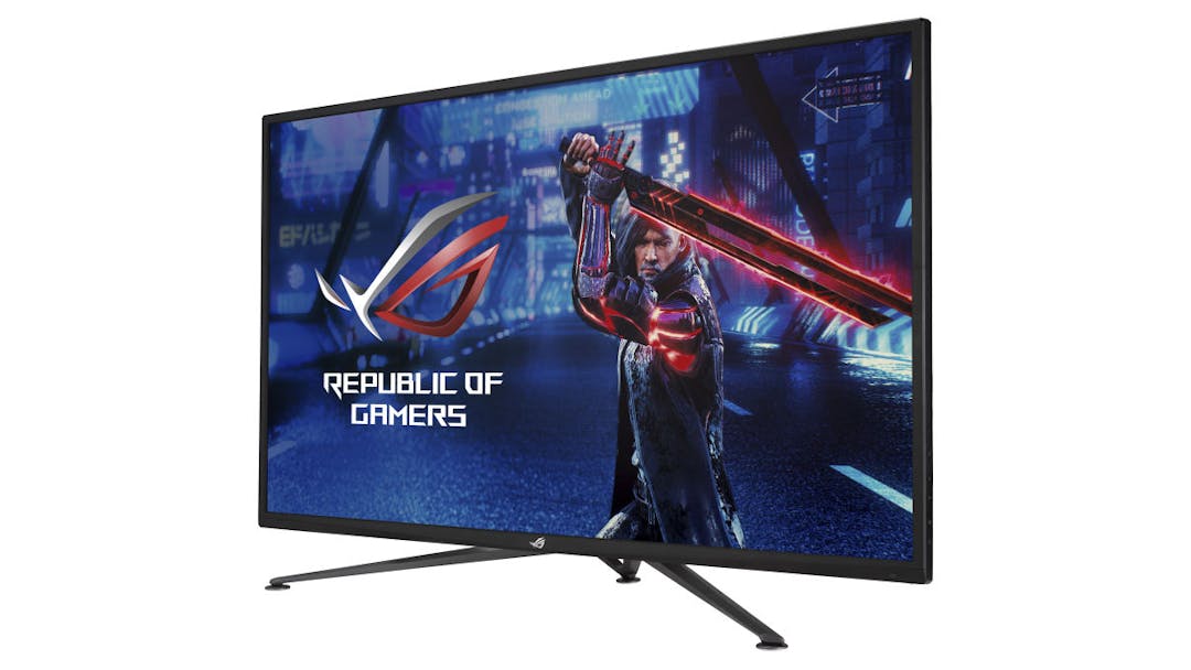 Productfoto van de ASUS ROG STrix XG43UQ, een 4K-display met ondersteuning voor HDMI 2.1.