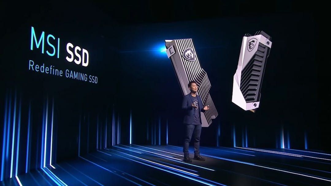 Live-presentatie van MSI over hun MSI Gaming SSD, een nvme-opslagmedium voor pc-gamers.