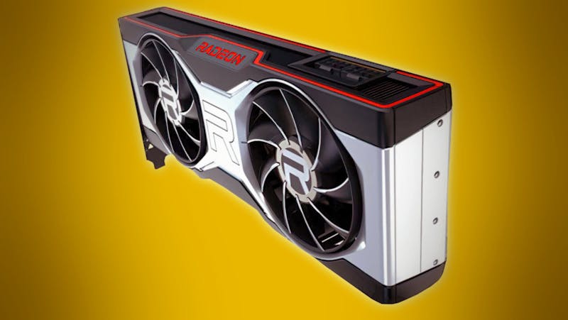 Een met AI verbeterde render van de nog onaangekondigde AMD Radeon RX 6700, dan wel het XT-model daarvan.