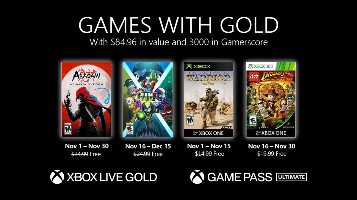 De Xbox Games With Gold voor november zijn onthuld