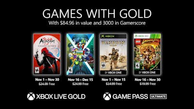 De Xbox Games With Gold voor november zijn onthuld