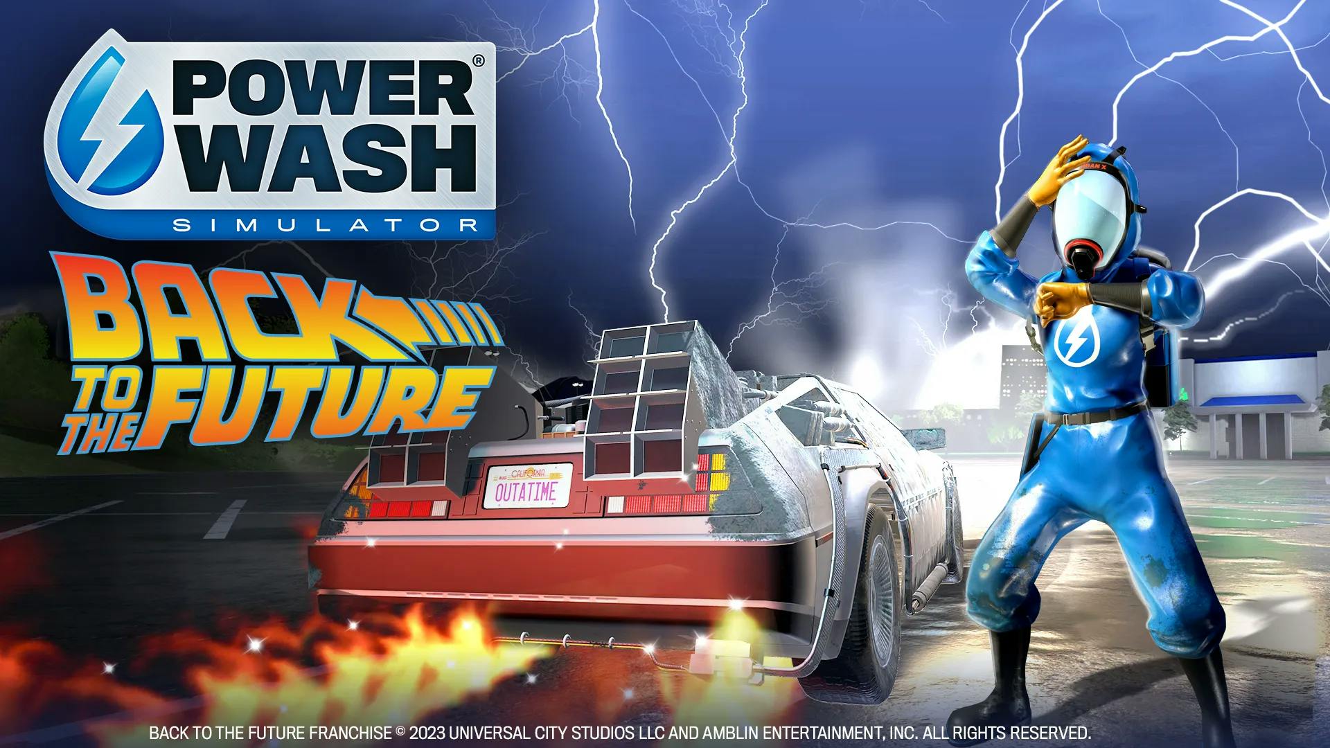 Back to the Future-dlc nu verkrijgbaar voor Powerwash Simulator