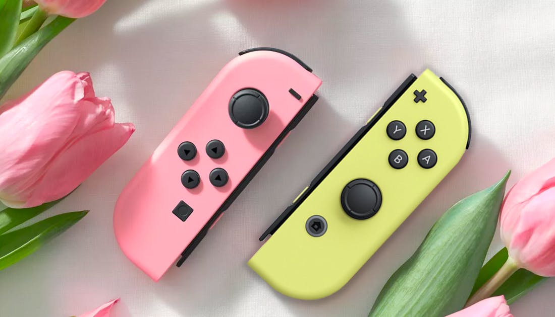 Win roze en gele Joy-Cons