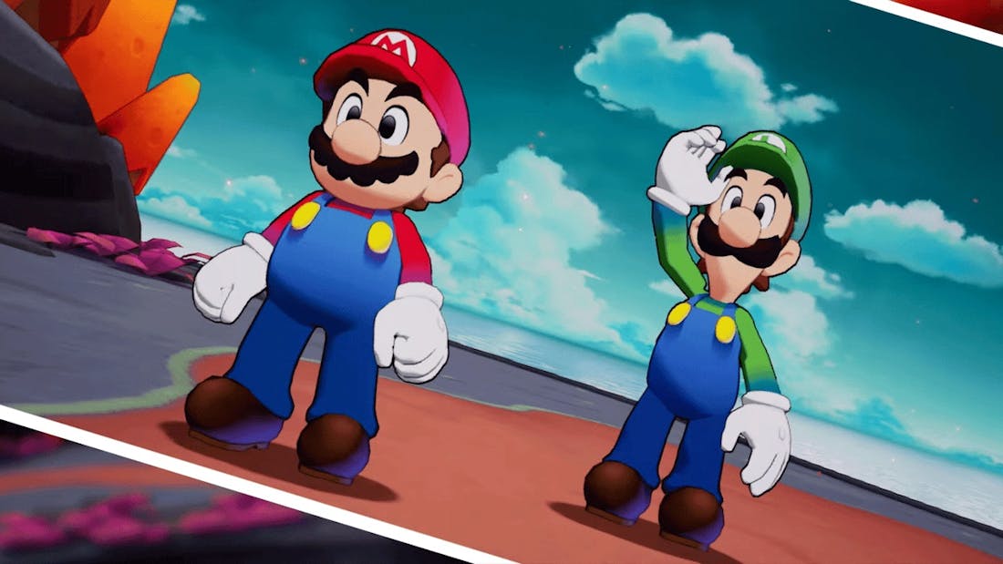 De broertjes vechten samen in Mario and Luigi Brothership-trailer