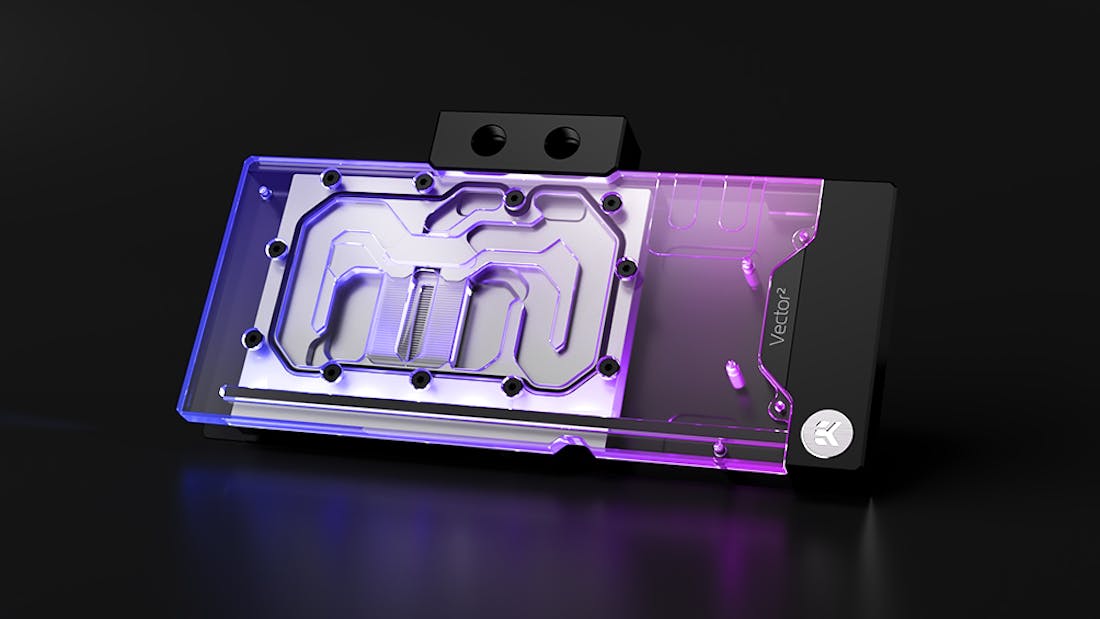 ekwb-quantum-vector-2-intel-arc.jpg Waterblok voor Arc A7-gpu's kost minstens de helft van kaart zelf