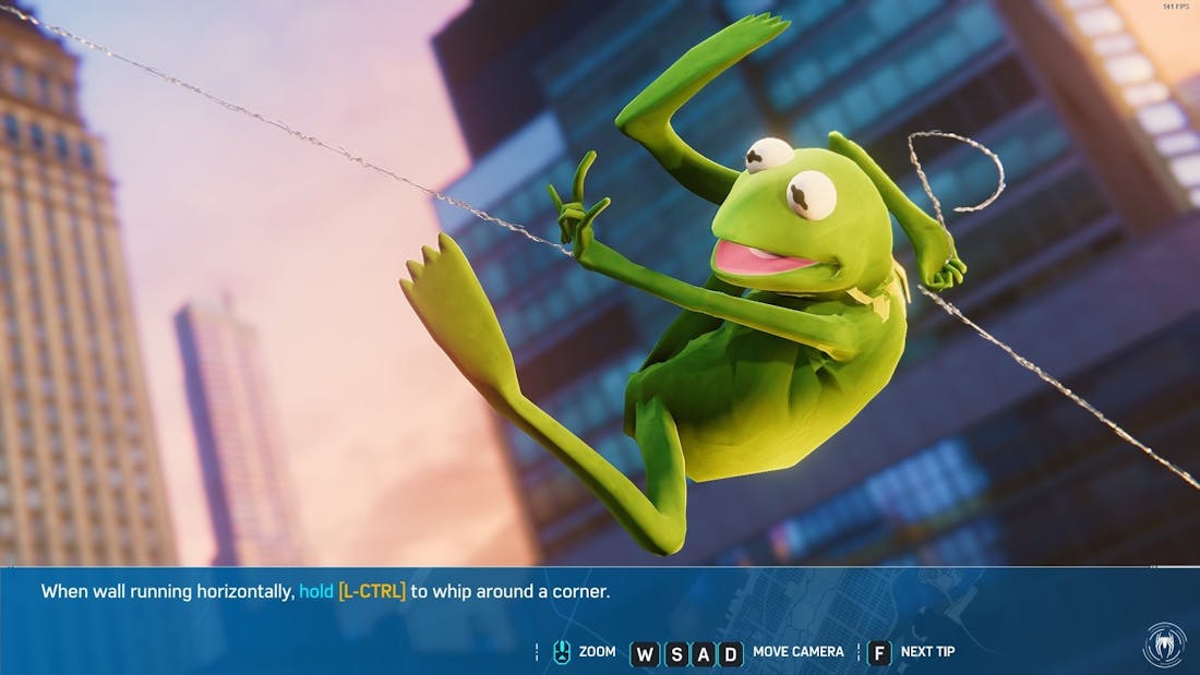 kermit-in-spider-man.jpg Mod vormt Spider-Man om tot Kermit de Kikker in Spider-Man Remastered