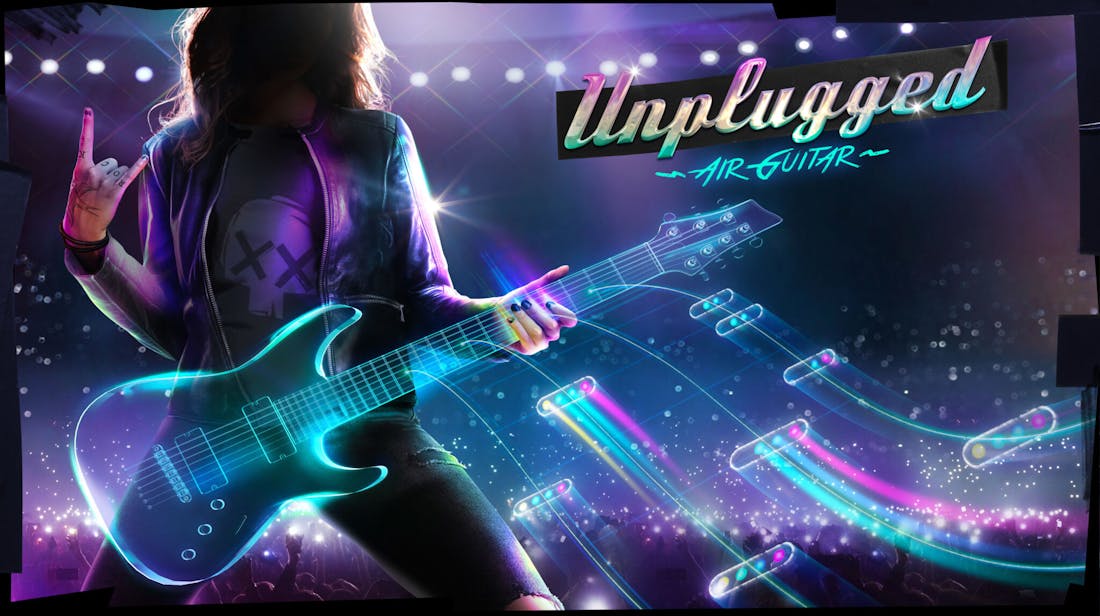 unplugged_key_art_horn_hands_logo.jpg Luchtgitaarspel Unplugged komt op 21 oktober naar Oculus Quest