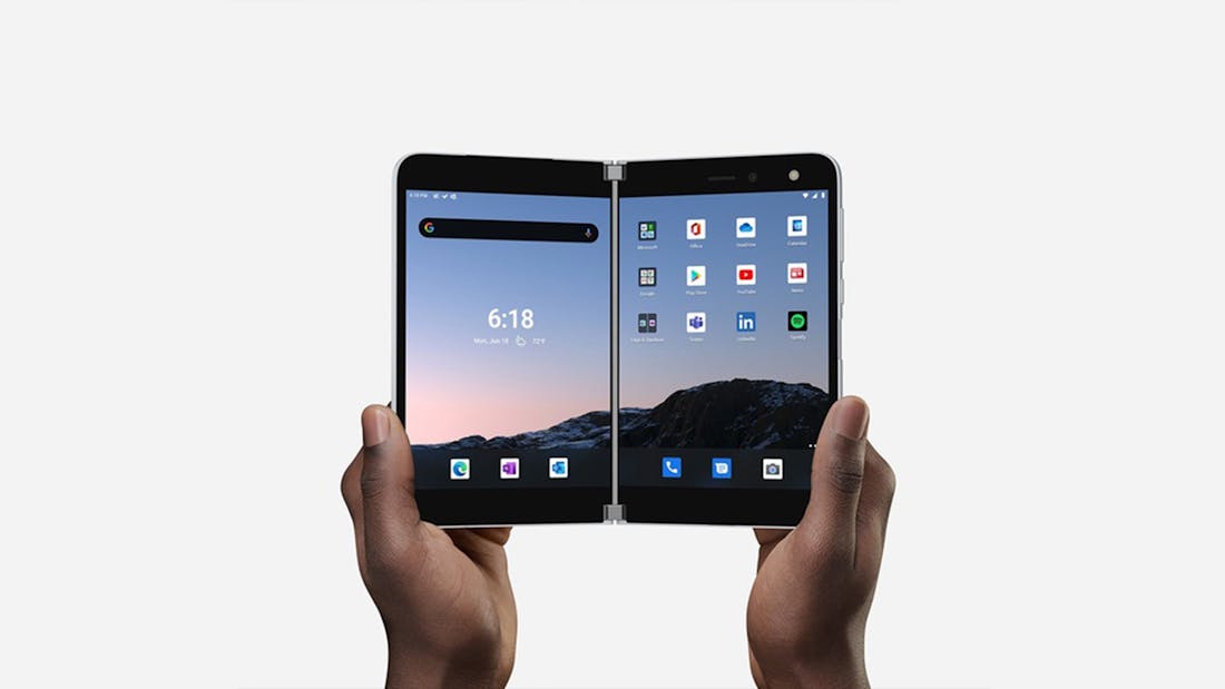 microsoftsurfaceduo.jpg Surface Duo-update voegt knoppen op touchscreen toe voor Xbox-games