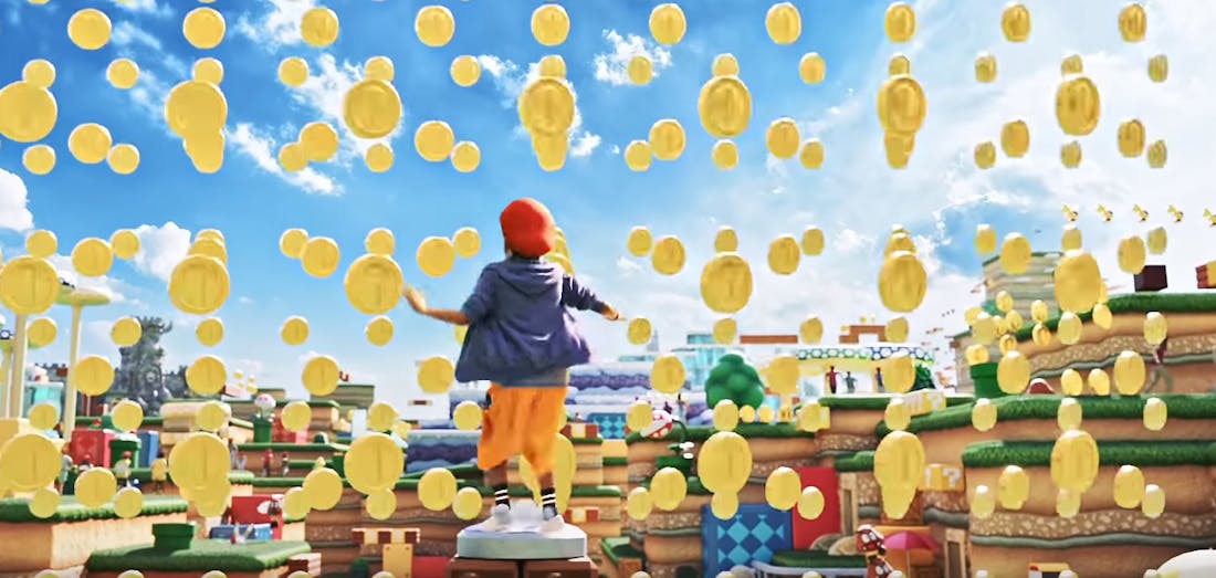 Super Nintendo World Munten verzamelen in attractiepark Super Nintendo World