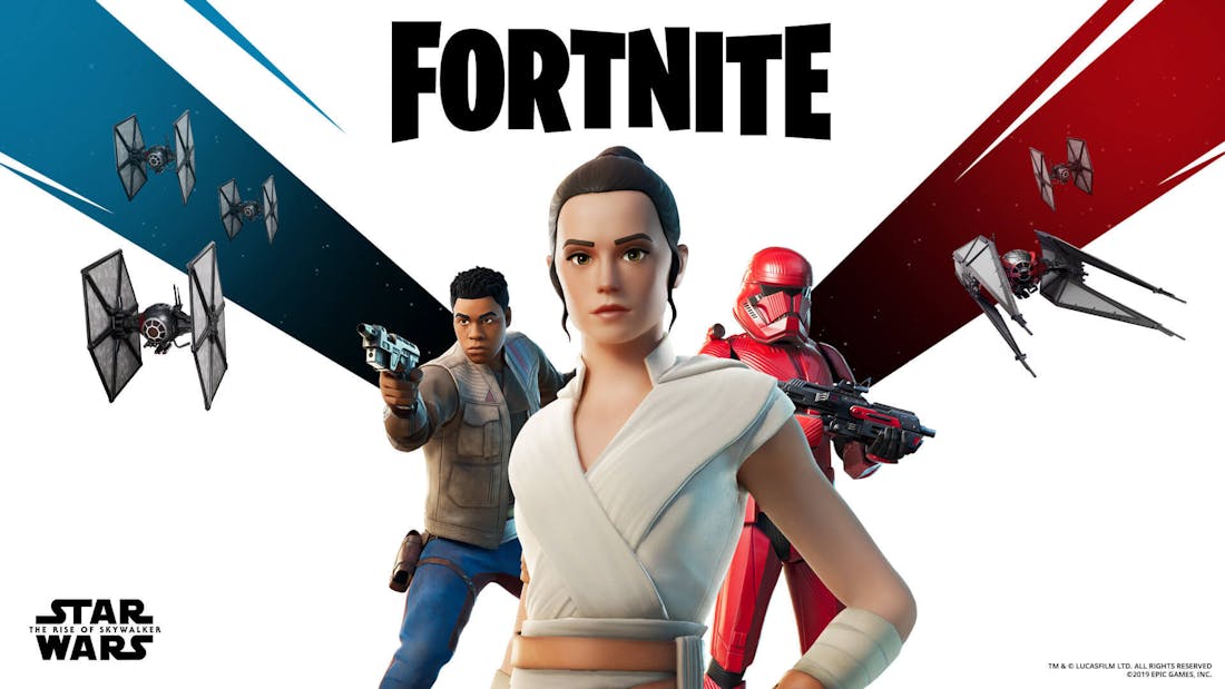 frotnite.jpg Kleed je nu als Rey, Finn of Sith Trooper in Fortnite