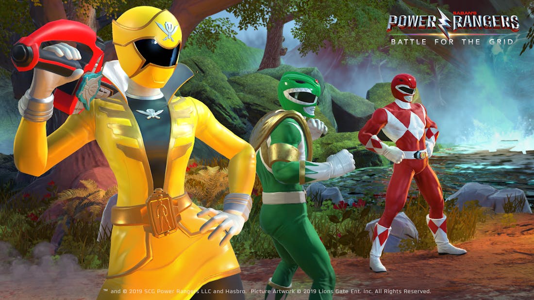 Power Rangers Vechten in spandex in Power Rangers: Battle for the Grid