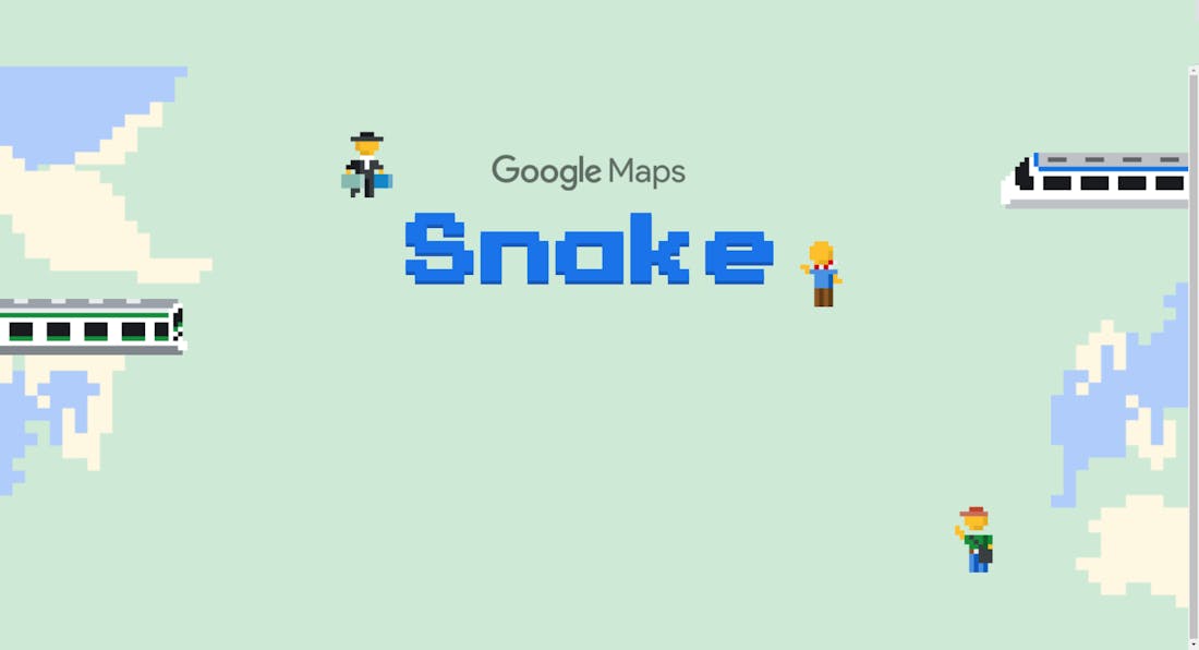 Google Snake Snake speelbaar in Google Maps