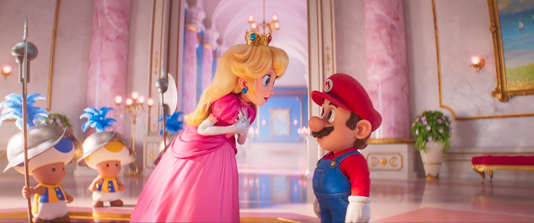 peach-en.jpg Princess Peach toont haar skills in The Super Mario Bros. Movie