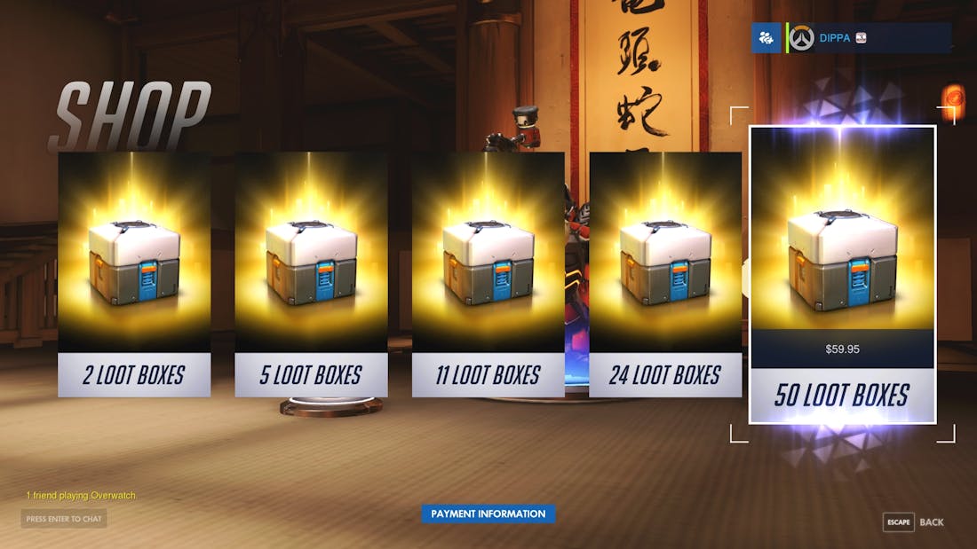 Overwatch Amerikaanse senator komt met wetsvoorstel tegen lootboxes