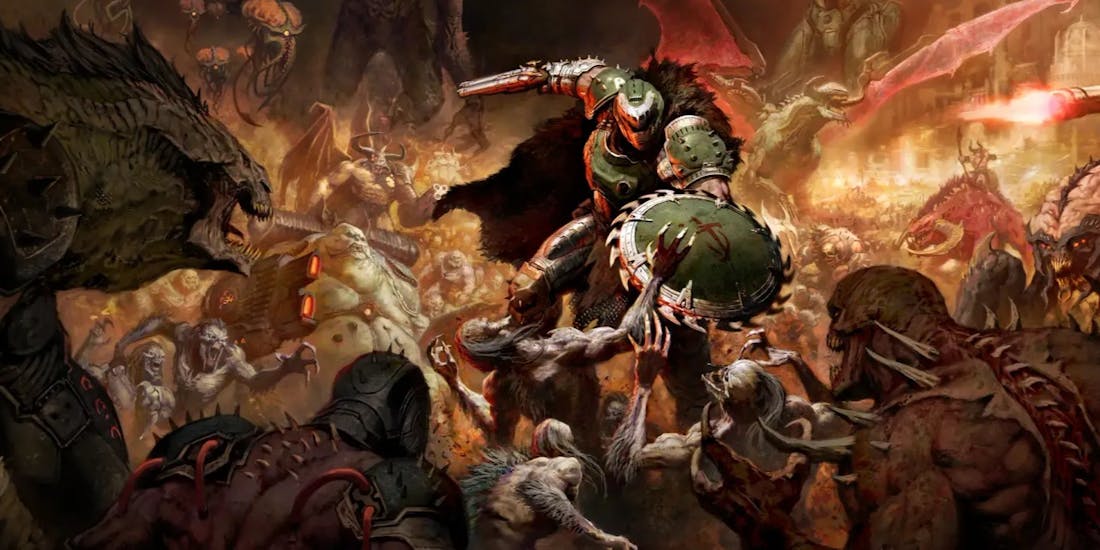 Doom The Dark Ages Consoleversie Doom: The Dark Ages staat maar voor klein gedeelte op disk