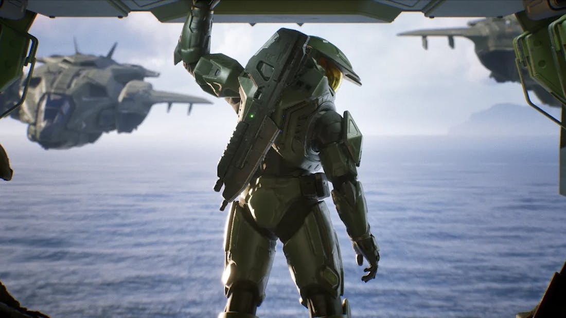 Halo: Campaign Evolved Het Witte Huis plaatst AI-illustratie met Trump als Master Chief